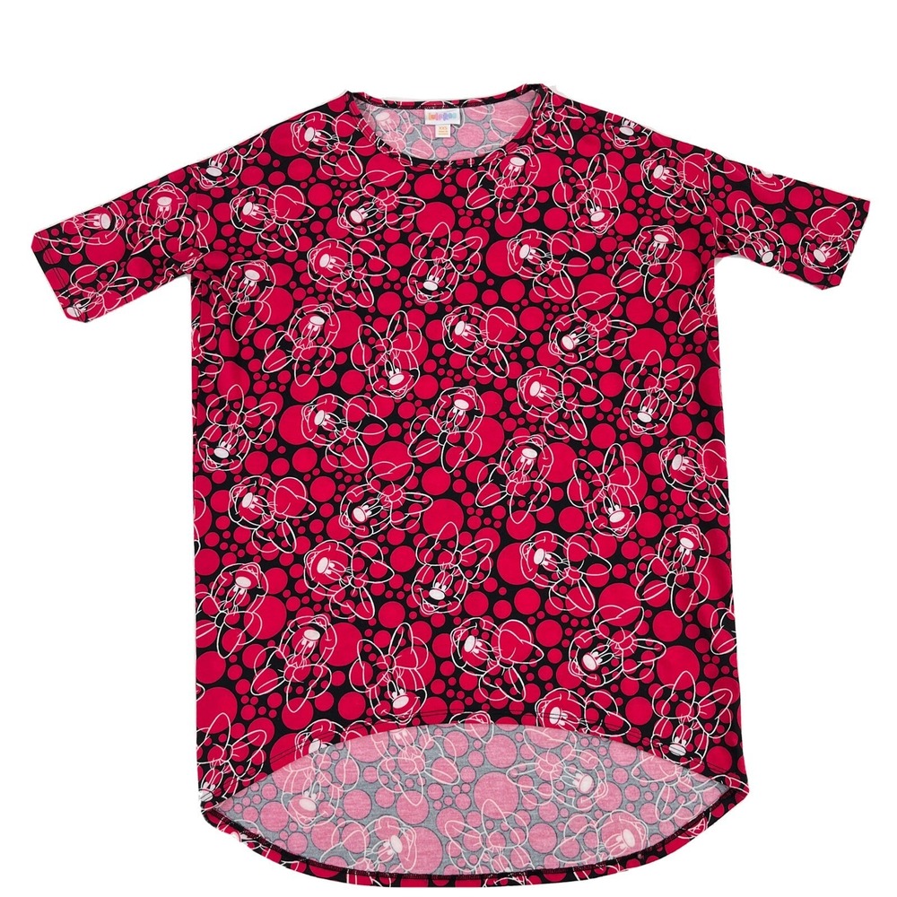 Disney LuLaRoe Irma XXS Minnie Mouse Disney Hi-low Short Sleeve Tunic Top Blouse